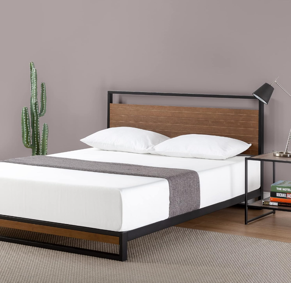 Suzanne Metal And Bamboo Bed Frame – Zinus